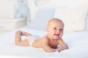 A baby looking healthy after addressing Tongue Tie and Colic in Beverly Hills.