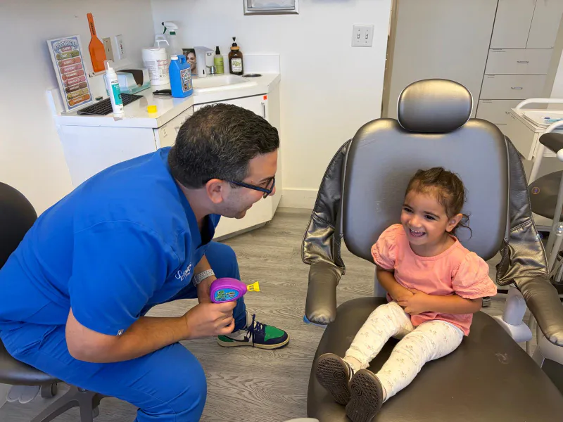 Pediatric dental filling treatment by Dr. Sepehr Nassiripour in Beverly Hills